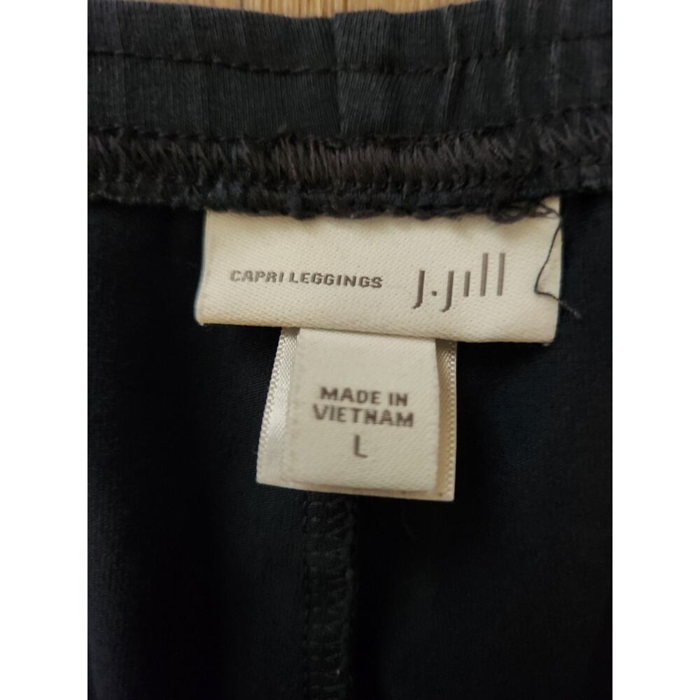 J JILL Size L Pima Cotton Capri Leggings Stretch Pants Navy Pull On - Picture 3 of 8